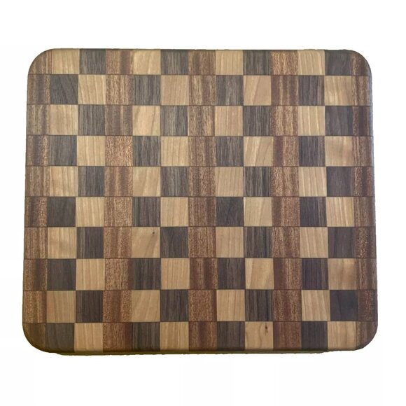 Cutting Board Hand Crafted Sapele / Cherry / Walnut Hardwoods Reversible - Picture 2 of 8